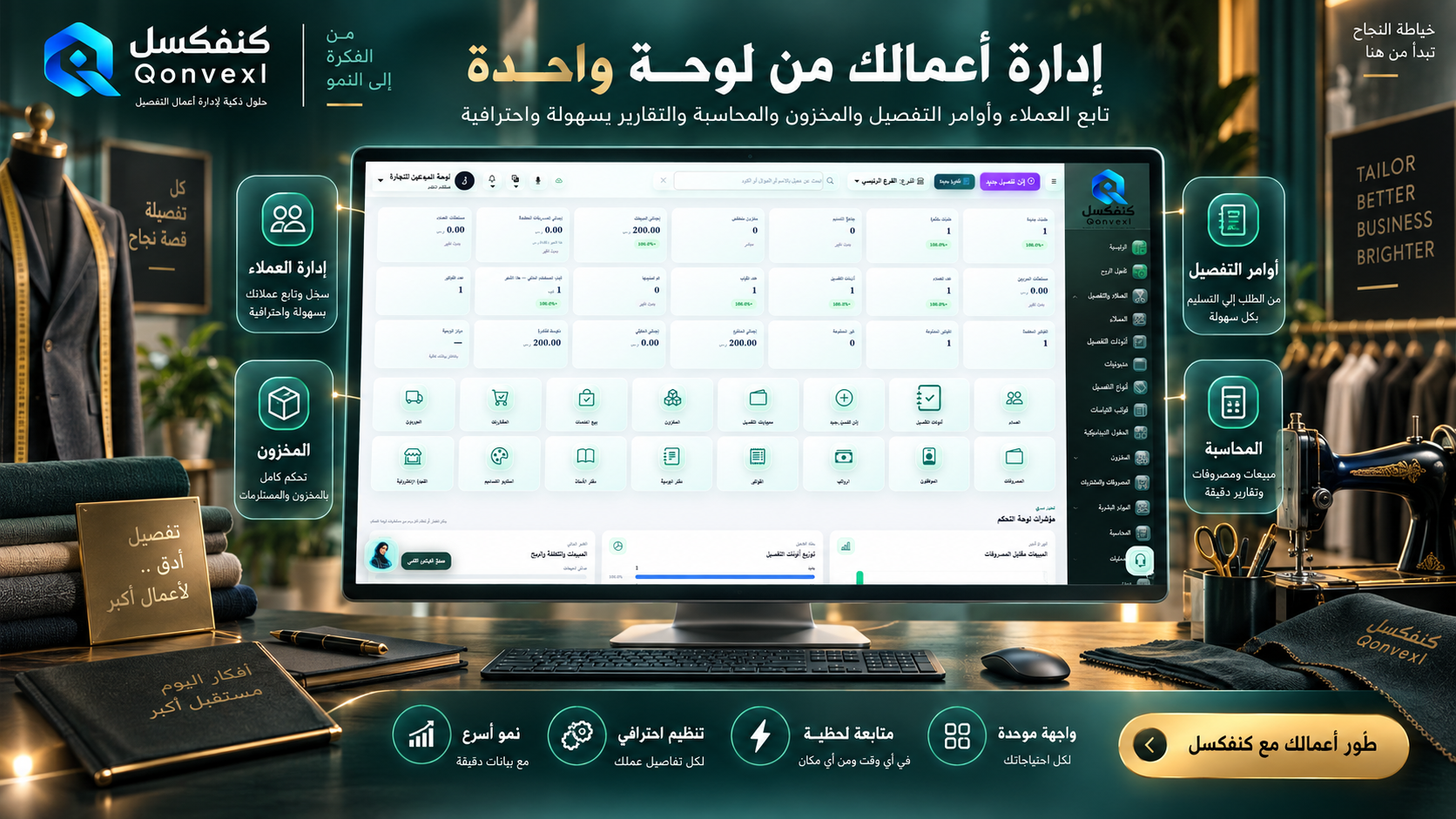 حل متكامل لمحلات الخياطة في السعودية